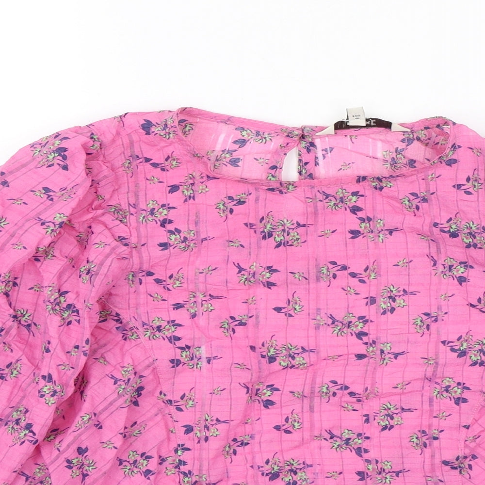 NEXT Womens Pink Floral  Basic Blouse Size 8