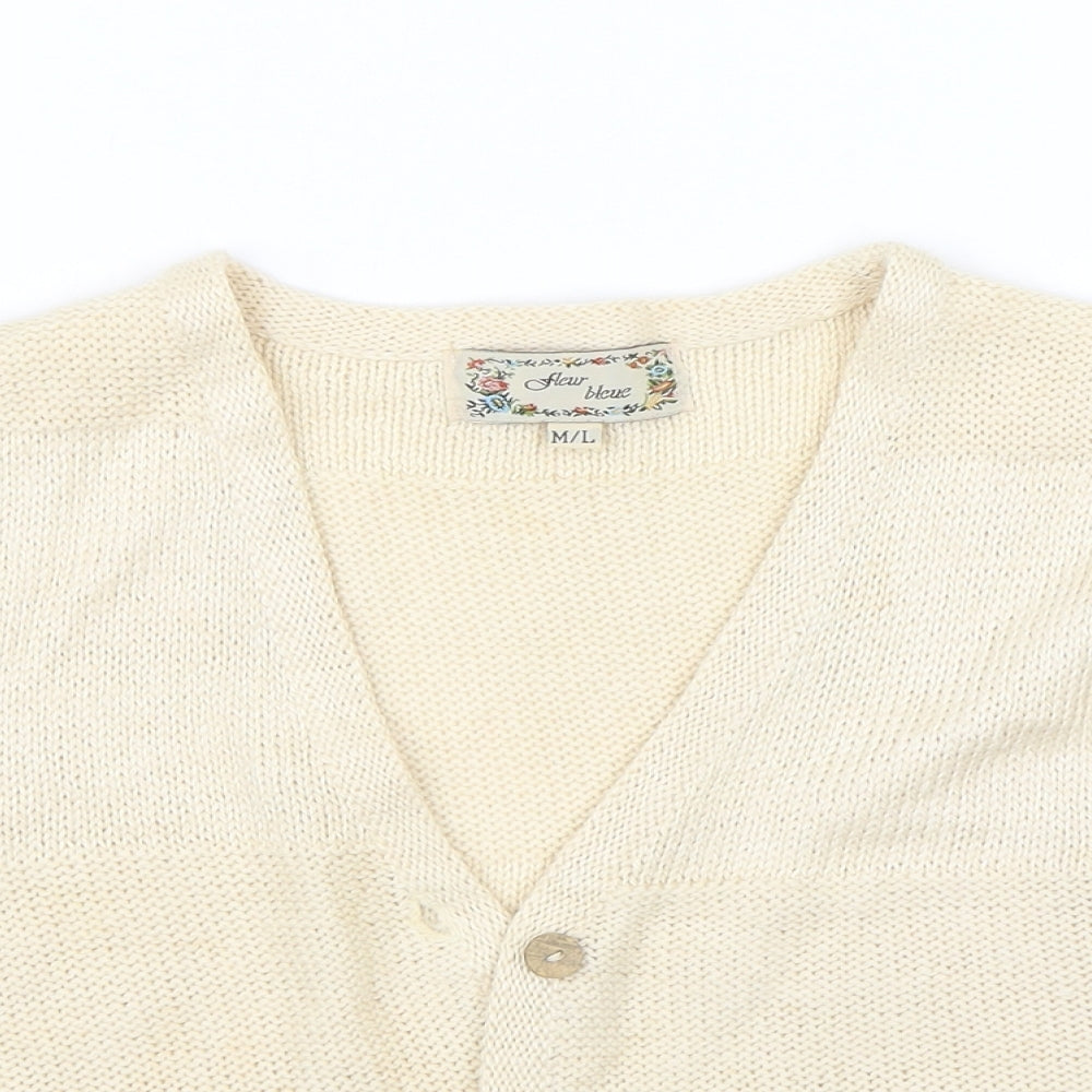 Fleur Bleue Womens Ivory   Cardigan Jumper Size M