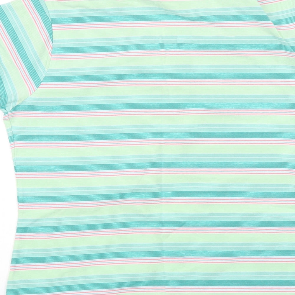 Atmosphere Womens Green Striped  Basic T-Shirt Size 16
