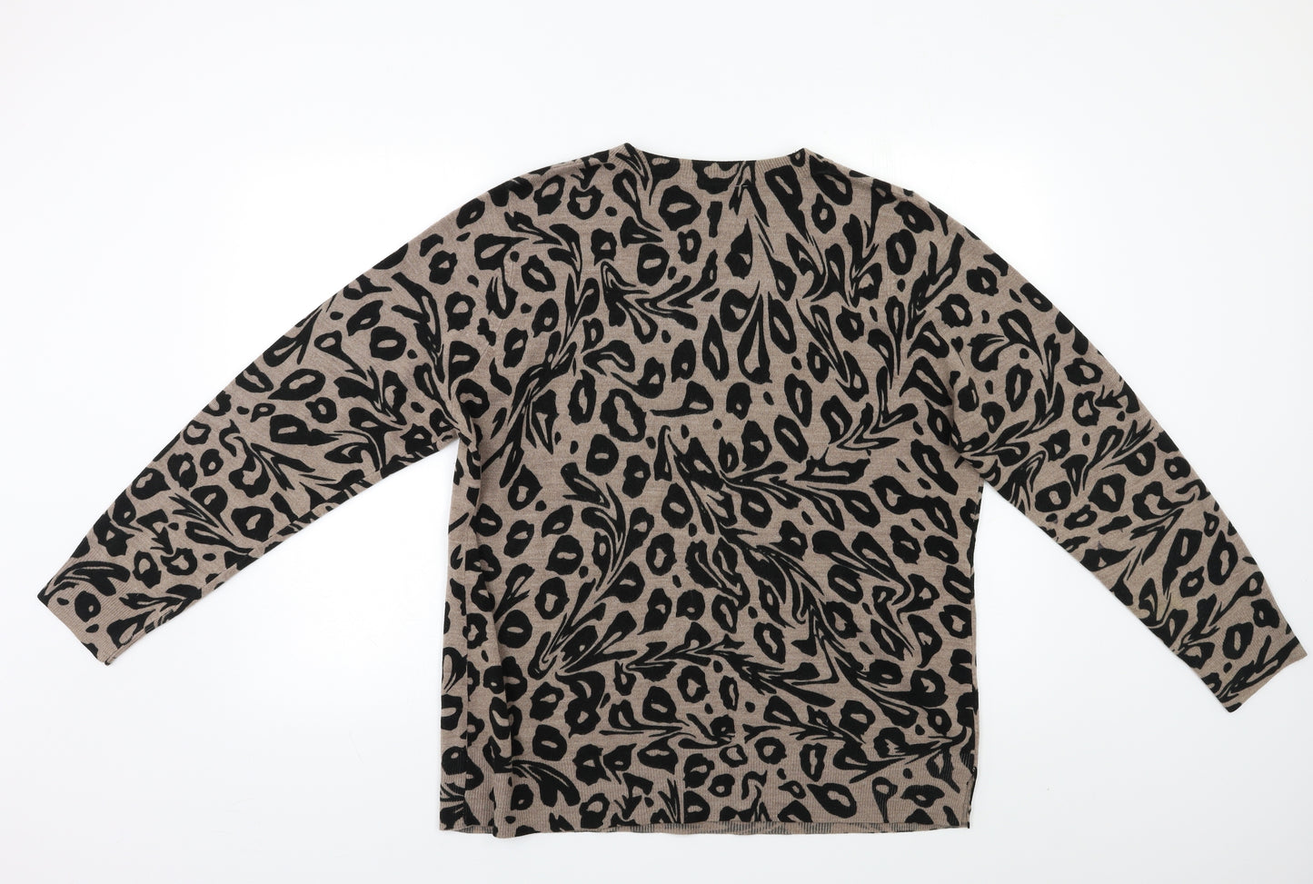 Evans Womens Beige Geometric  Pullover Jumper Size 20