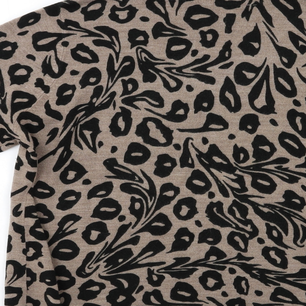 Evans Womens Beige Geometric  Pullover Jumper Size 20