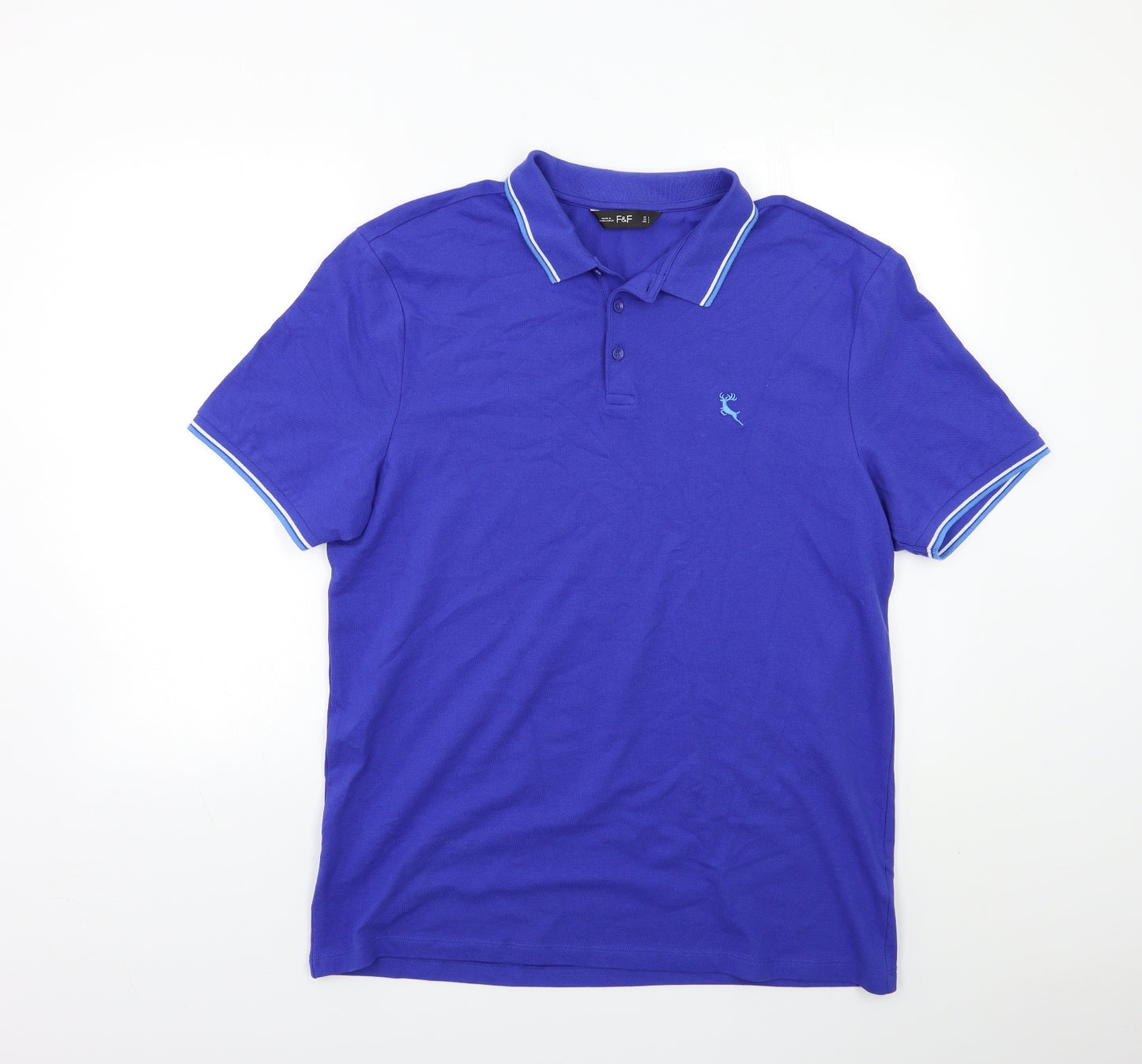 F&F Mens Blue    Polo Size L