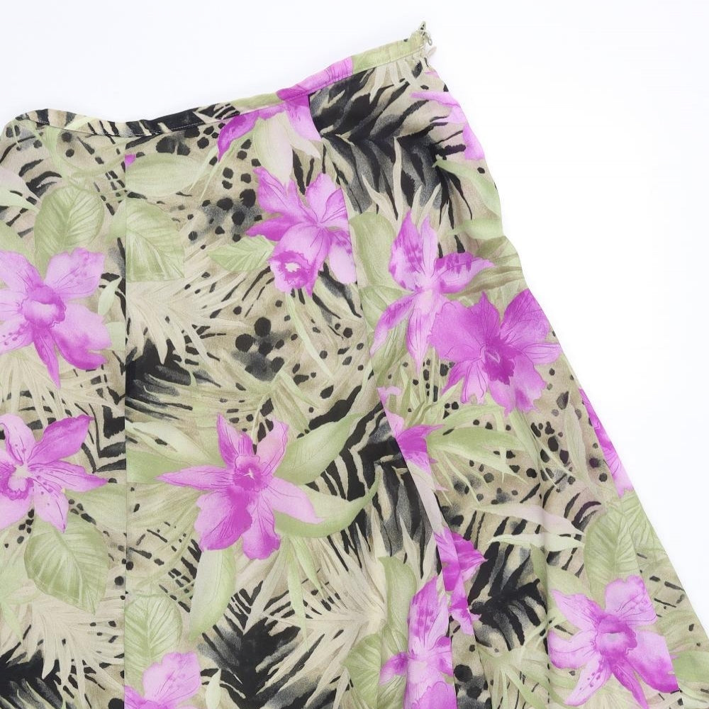 Alexon Womens Multicoloured Floral  Flare Skirt Size 14