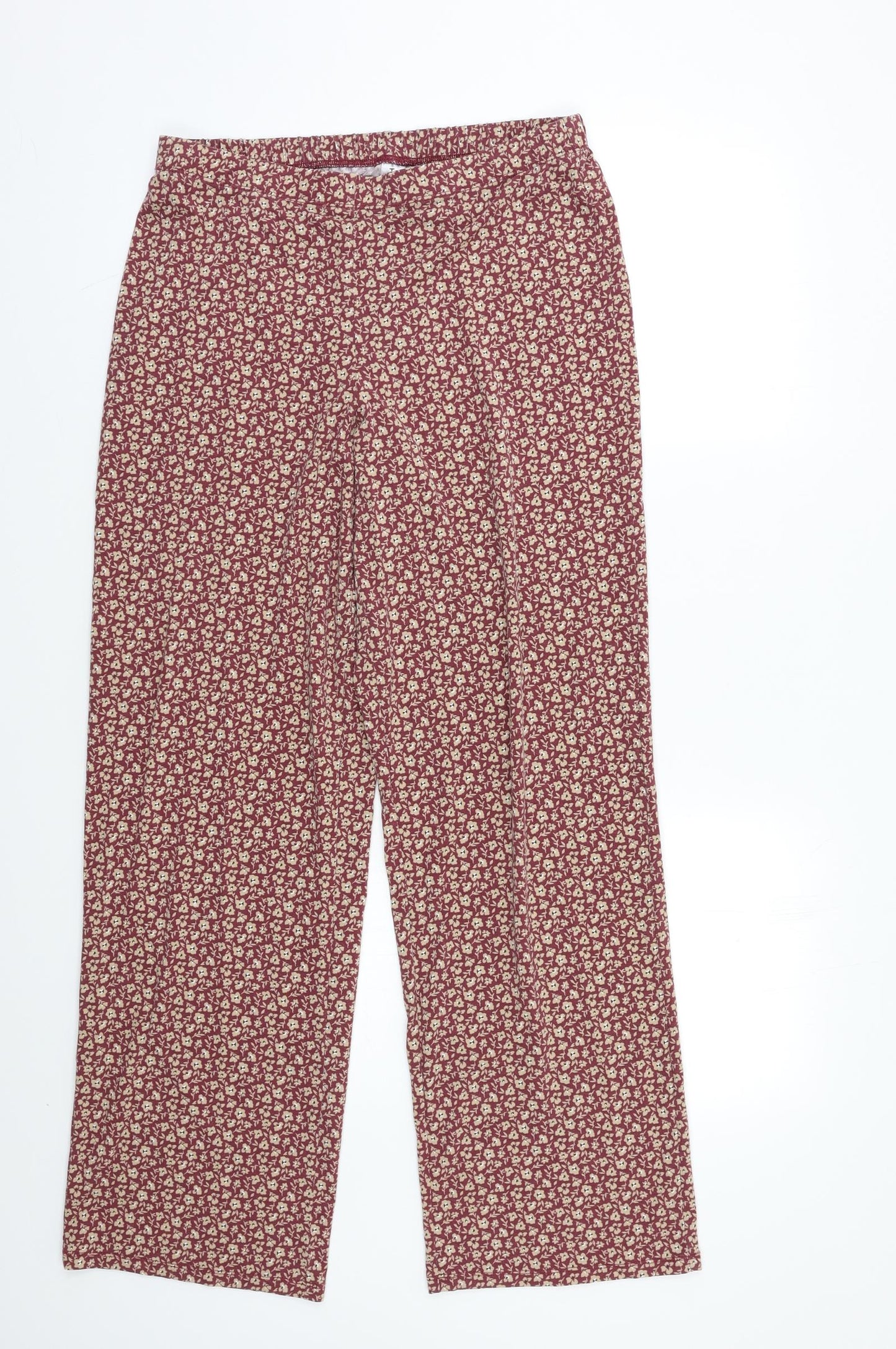 TU Womens Red Floral  Trousers  Size 10 L28 in