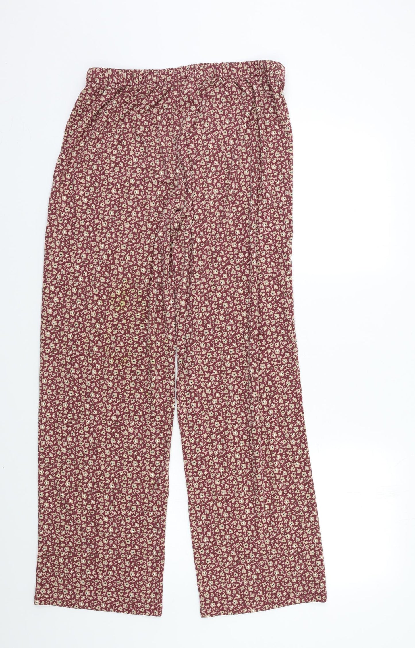 TU Womens Red Floral  Trousers  Size 10 L28 in