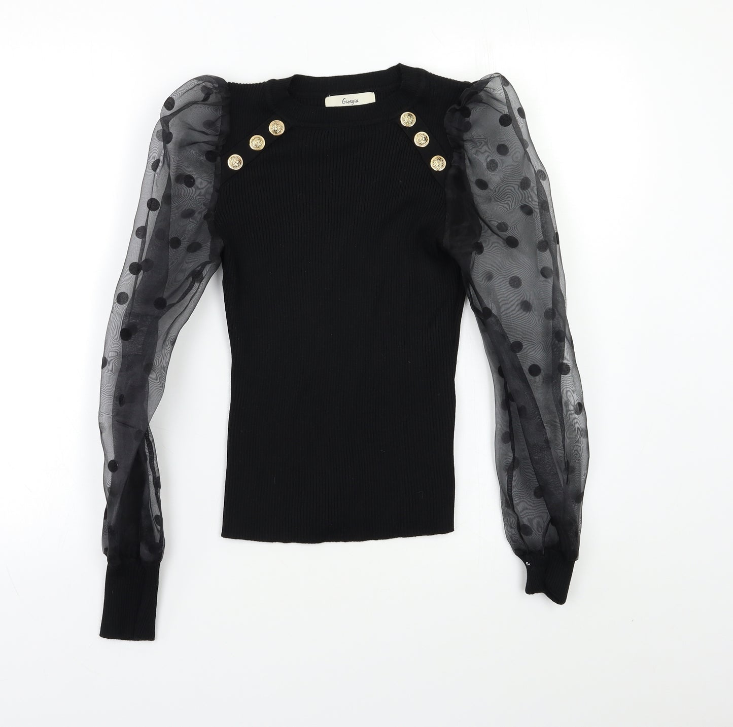 Giorgia Womens Black   Basic Blouse Size S