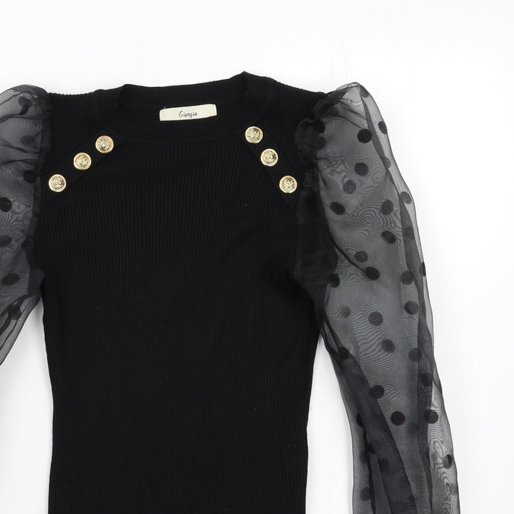 Giorgia Womens Black   Basic Blouse Size S