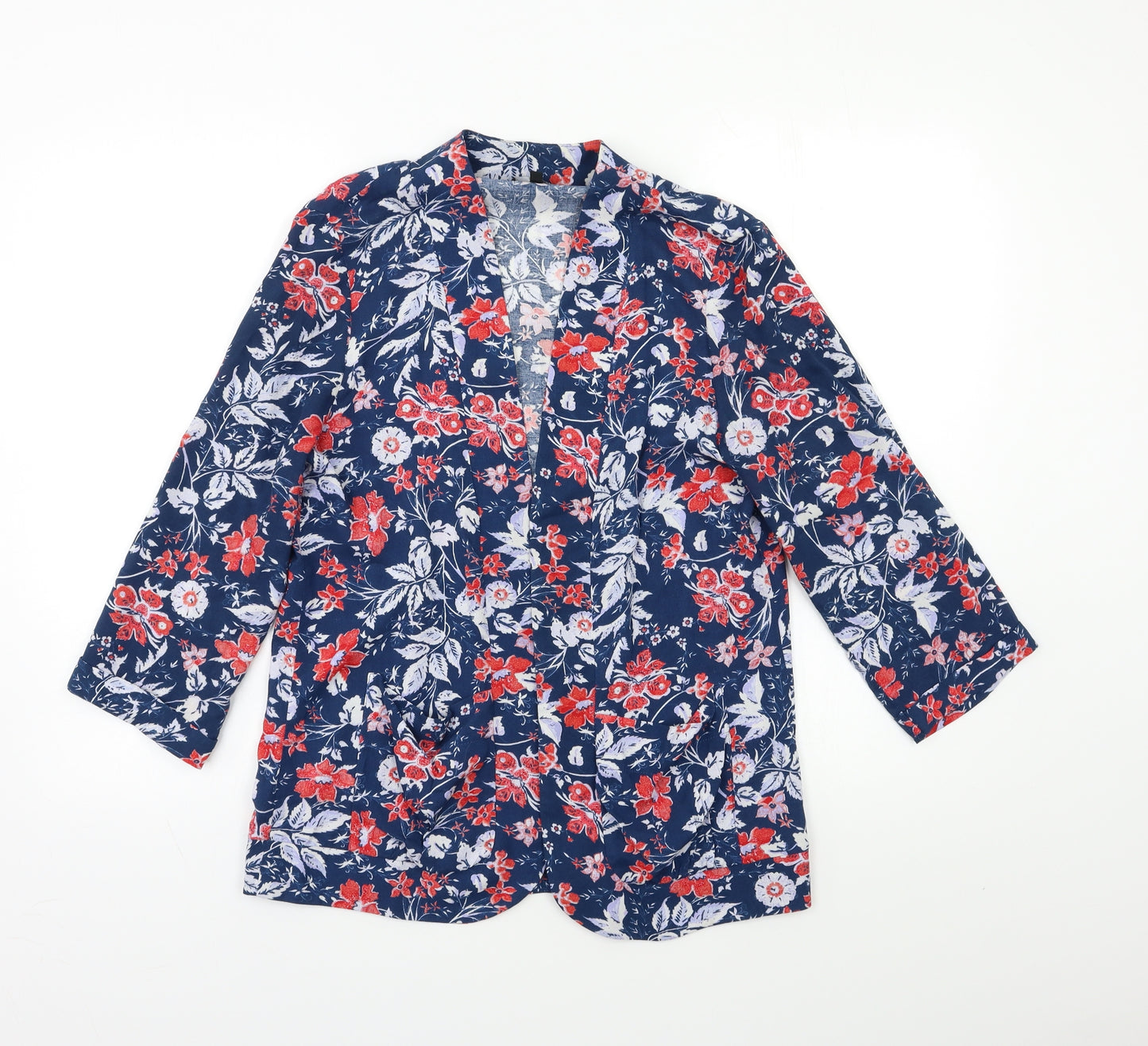 New Look Womens Multicoloured Floral  Jacket Blazer Size 12