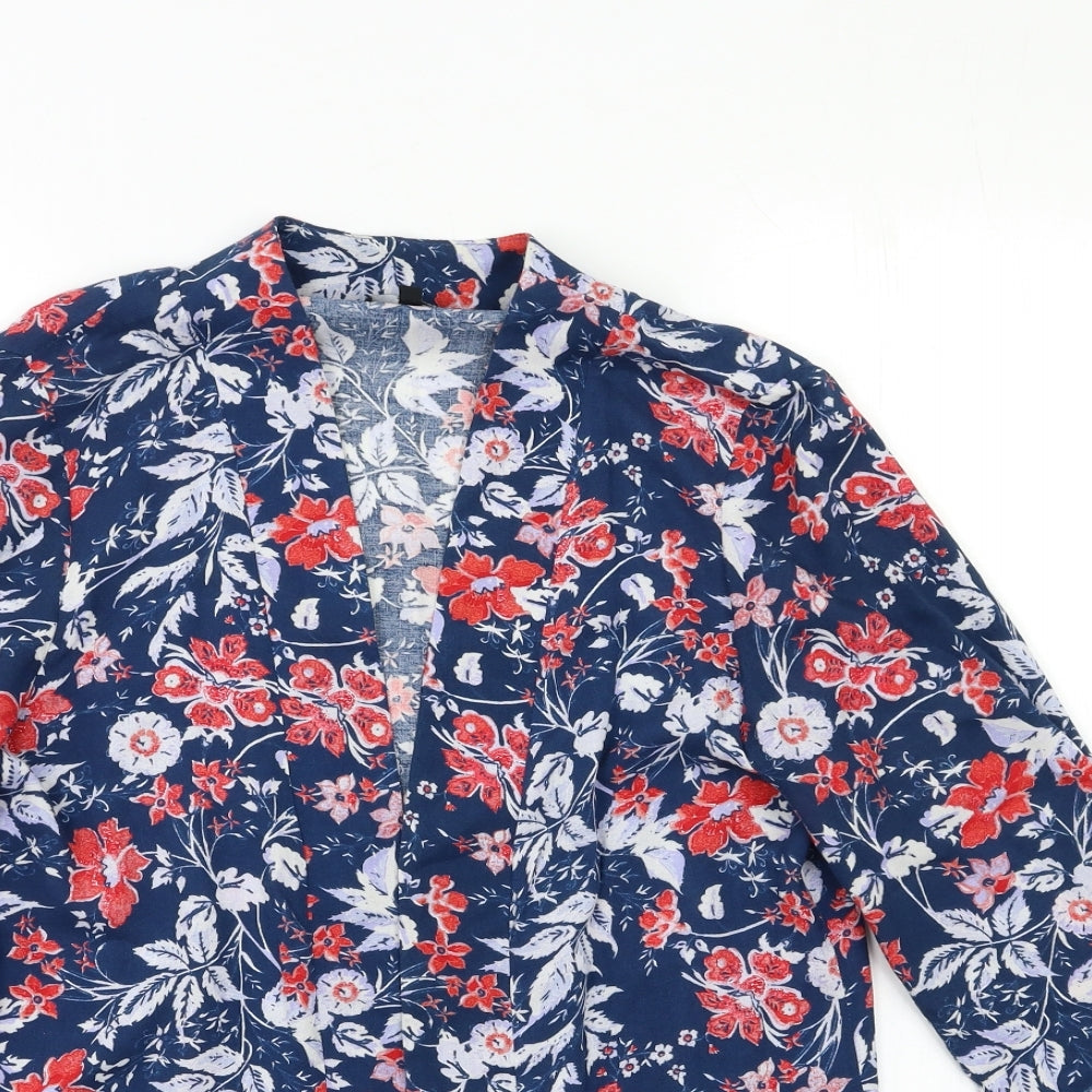 New Look Womens Multicoloured Floral  Jacket Blazer Size 12