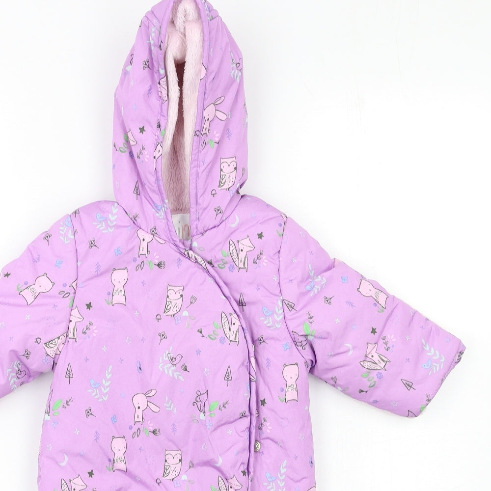 Mini Club Baby Purple Geometric  Puffer Jacket  Size 3-6 Months