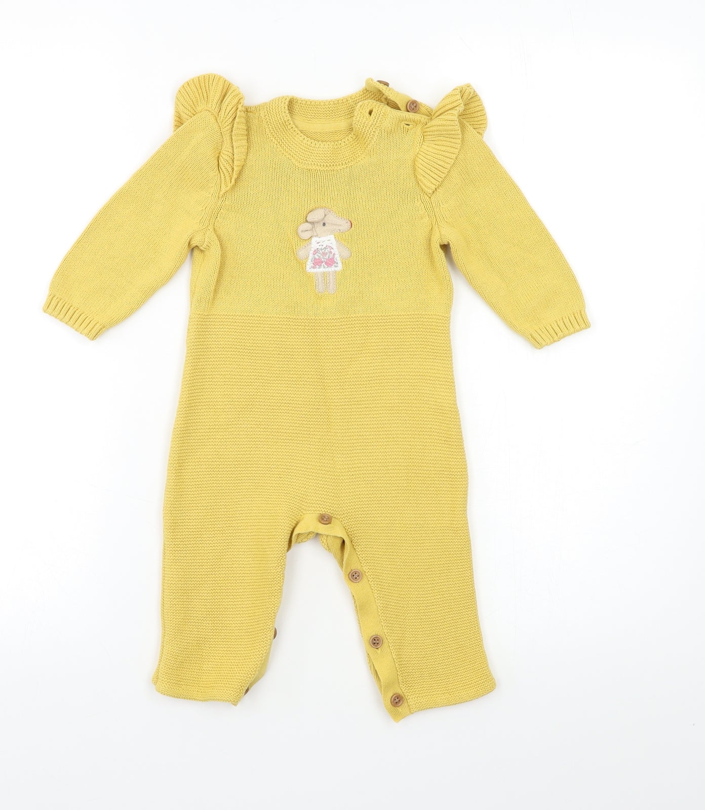 Mothercare Baby Yellow   Babygrow One-Piece Size 6-9 Months