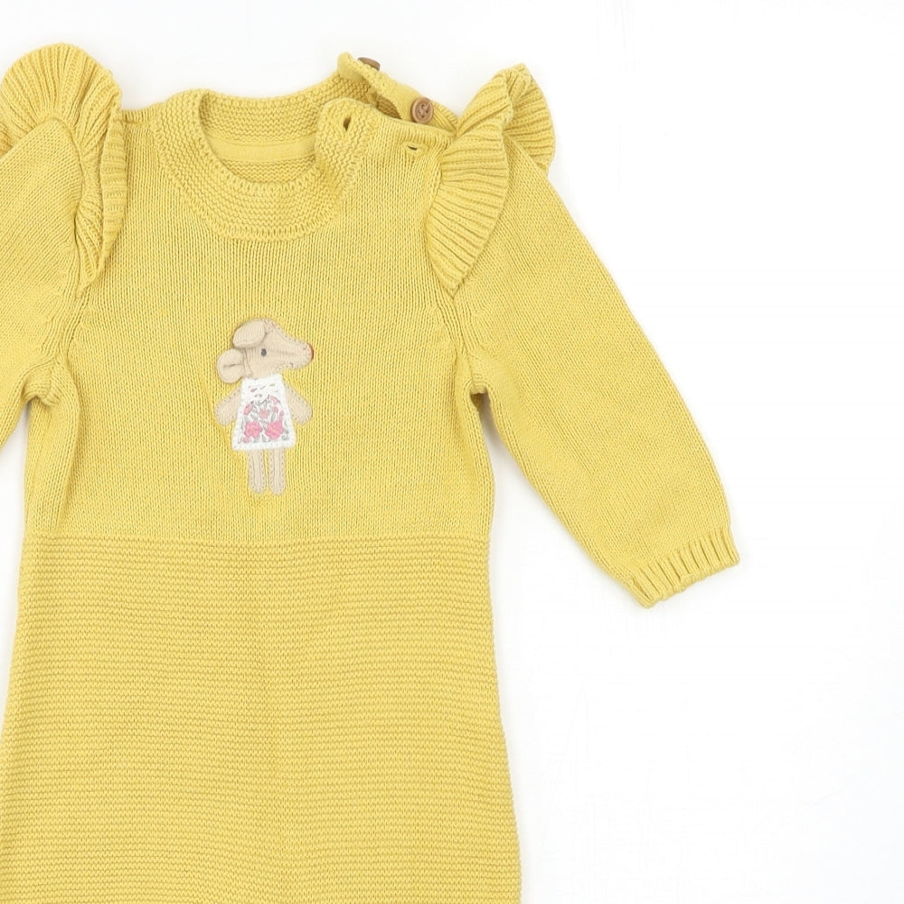 Mothercare Baby Yellow   Babygrow One-Piece Size 6-9 Months