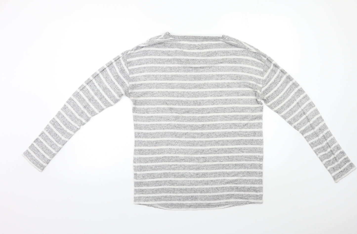 Papaya Womens Grey Striped  Pullover Jumper Size S