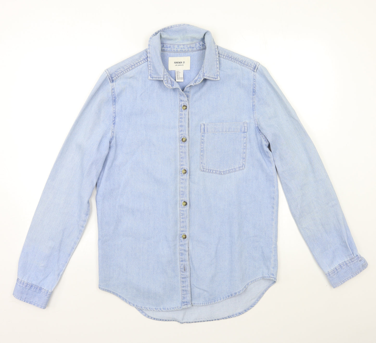 Forever 21  Womens Blue   Basic Button-Up Size S