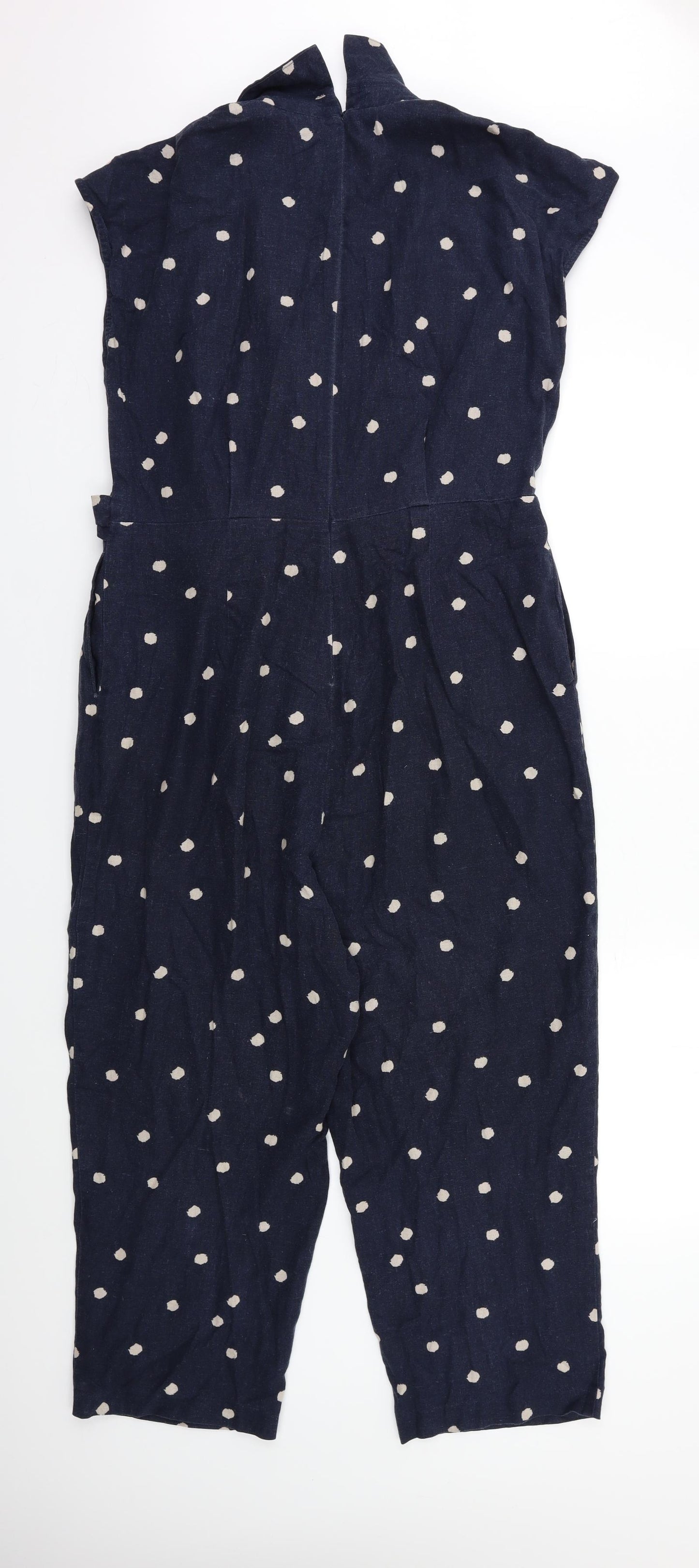 Monsoon Womens Blue Polka Dot  Jumpsuit One-Piece Size 14
