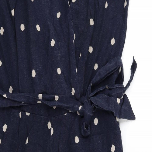 Monsoon Womens Blue Polka Dot  Jumpsuit One-Piece Size 14