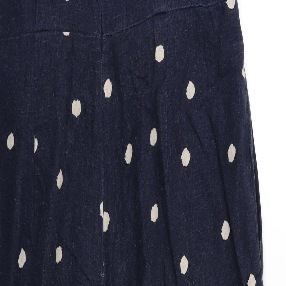 Monsoon Womens Blue Polka Dot  Jumpsuit One-Piece Size 14