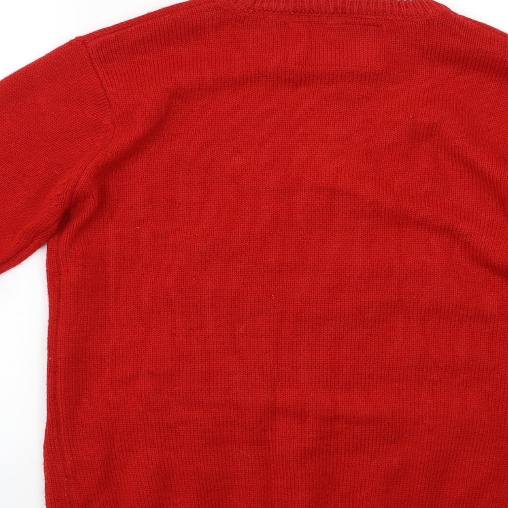 Cedar Wood State Mens Red   Pullover Jumper Size XS  - Xmas jumper