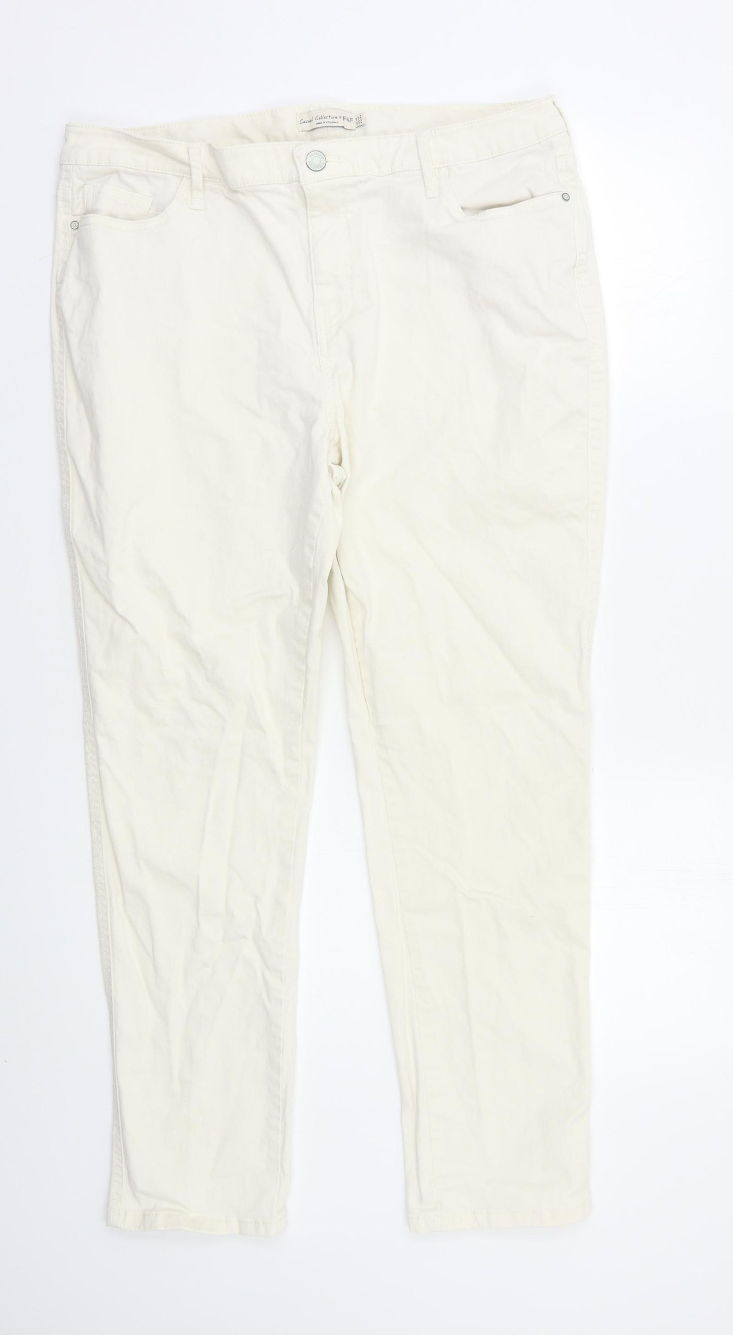 F & F Womens White   Skinny Jeans Size 16 L26 in