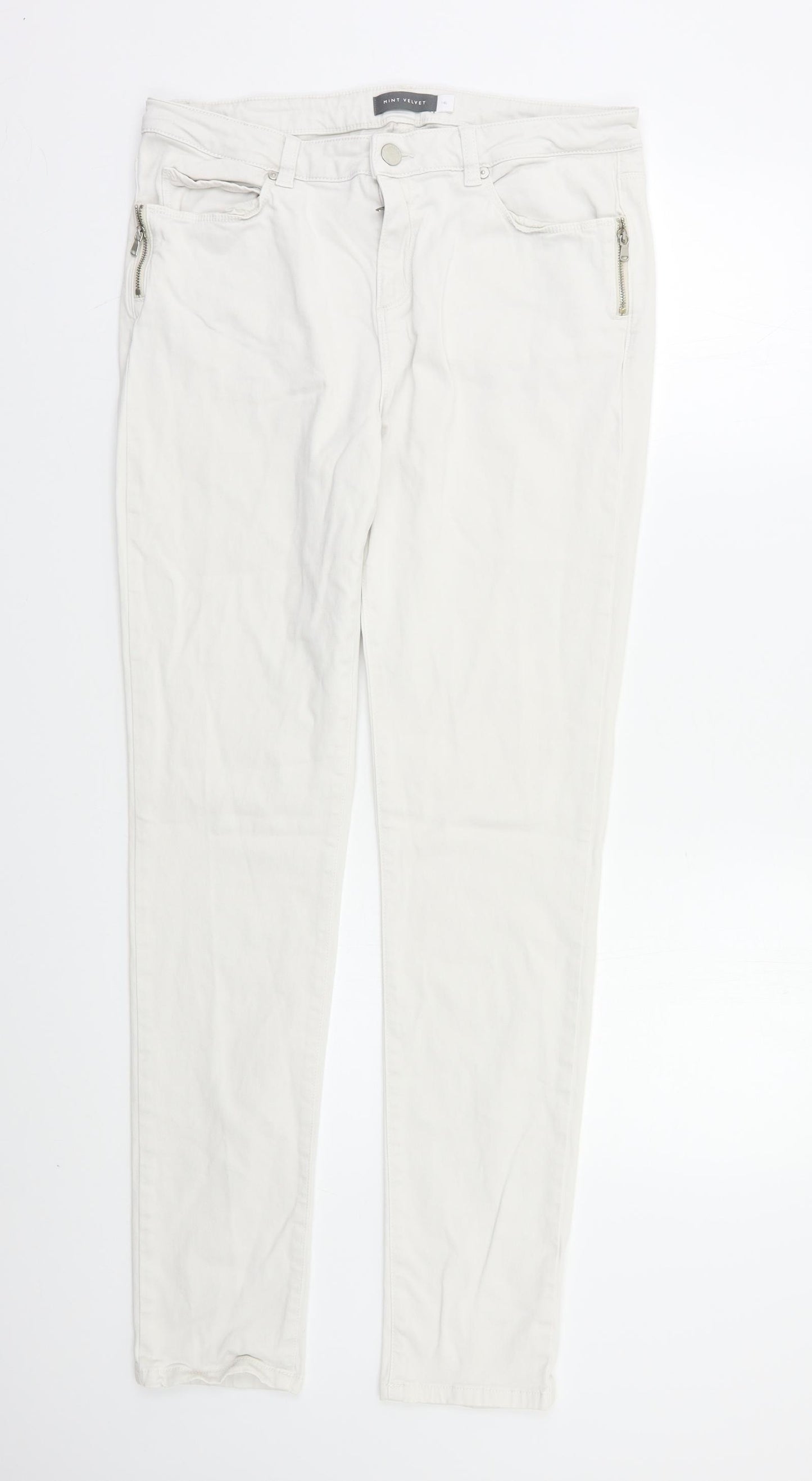 Mint Velvet Womens White   Skinny Jeans Size 14 L30 in