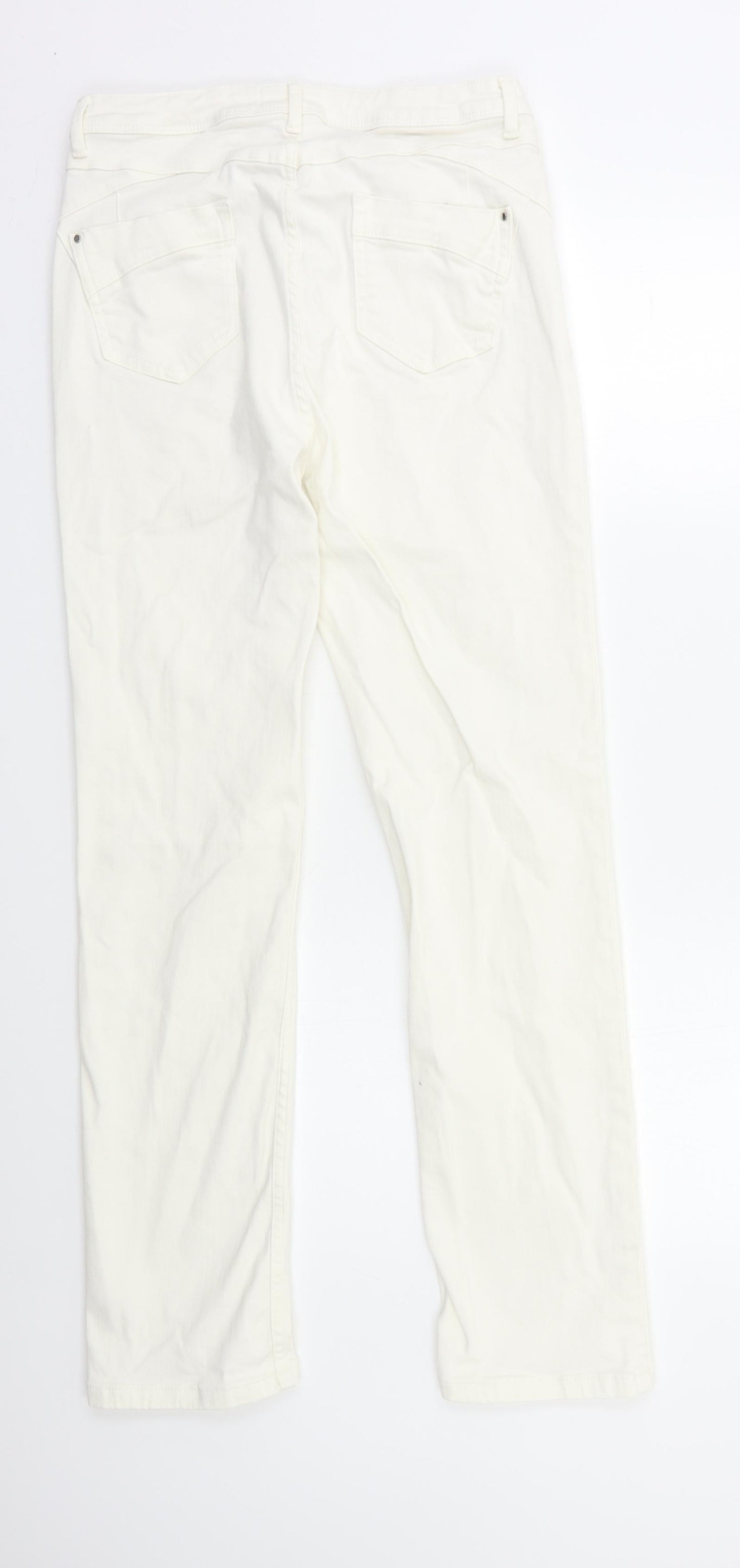 M&S Womens White   Straight Jeans Size 12 L29 in