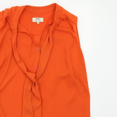 Papaya Womens Orange   Basic Blouse Size 10