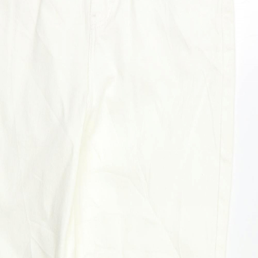 Cotton Web Womens White   Straight Jeans Size 12 L28 in