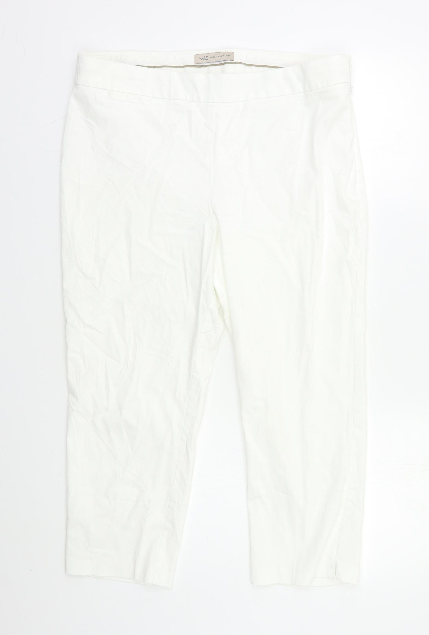 M&S Womens White   Dress Pants Trousers Size 32 L22 in