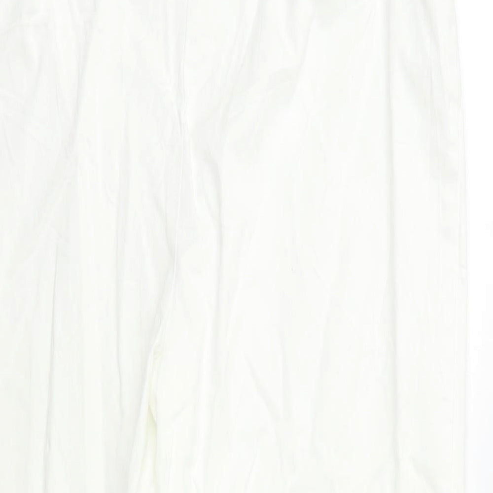M&S Womens White   Dress Pants Trousers Size 32 L22 in
