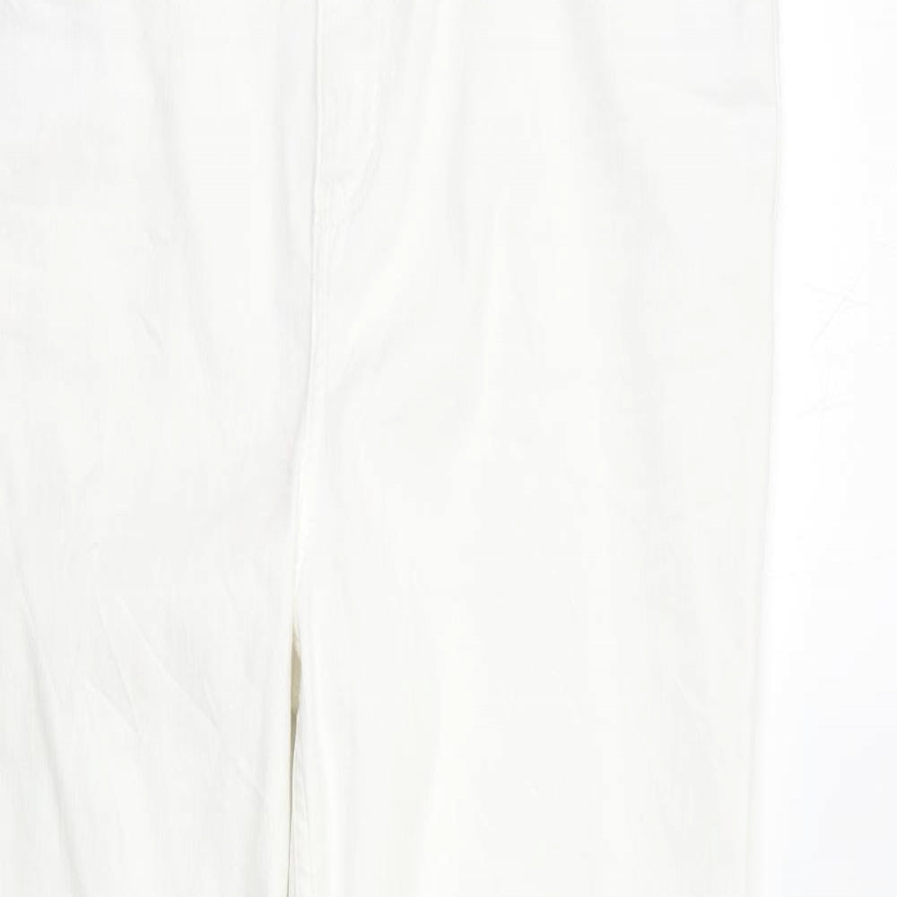 M&S Womens White   Straight Jeans Size 18 L31 in