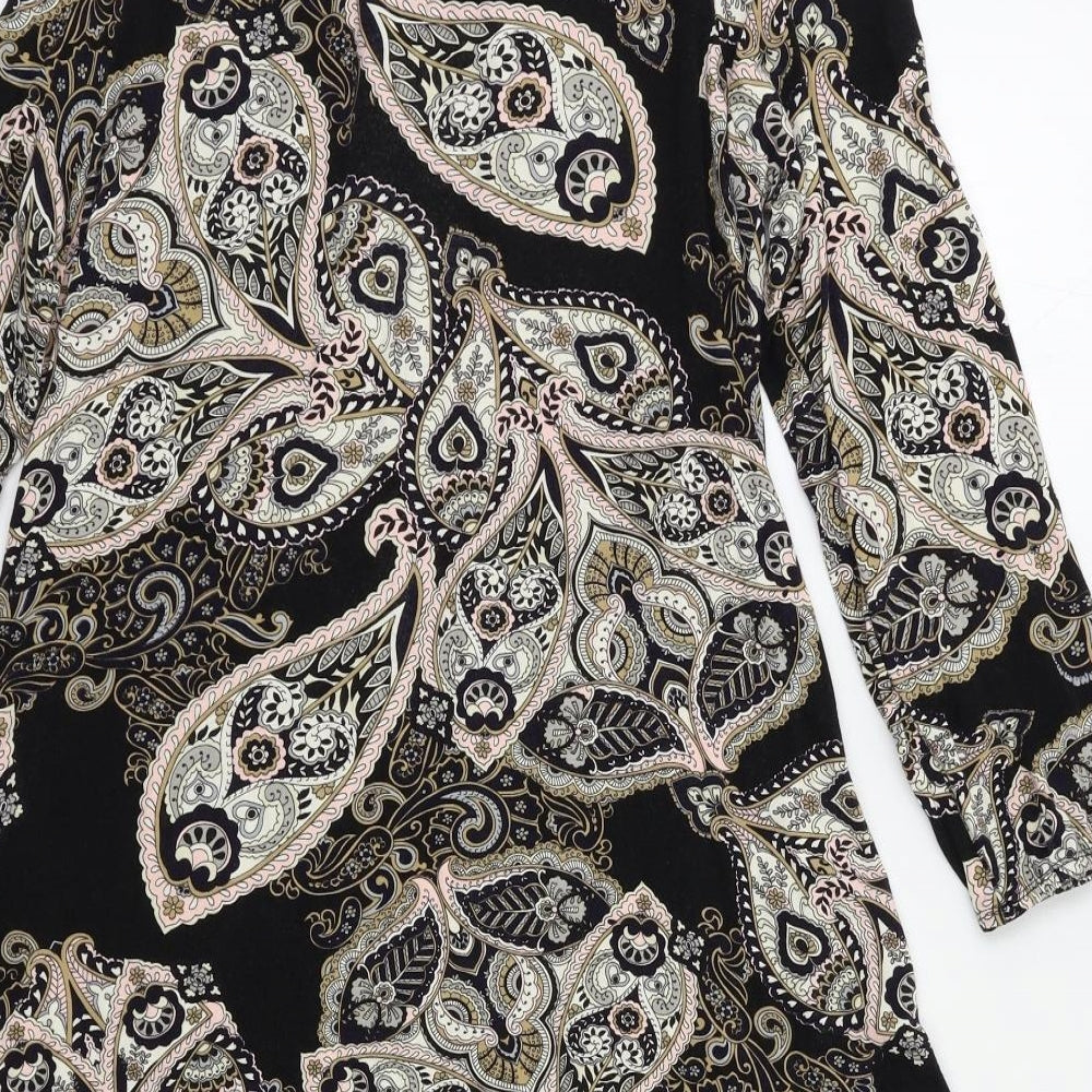 Wallis Womens Black Paisley  A-Line  Size 8