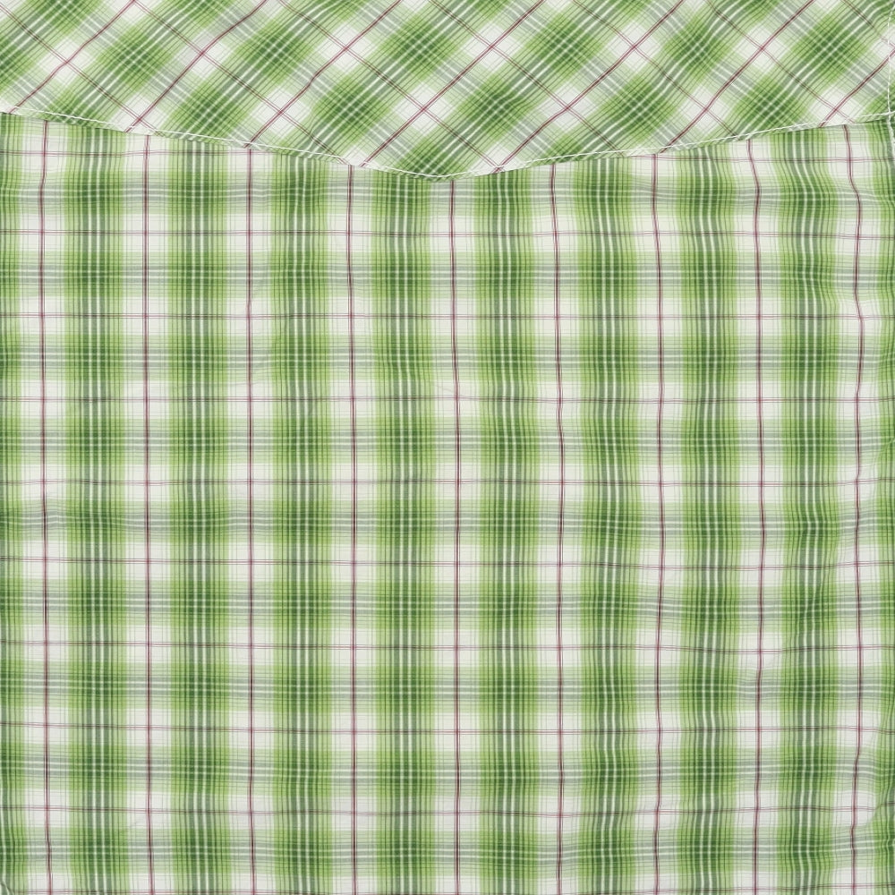 H&M Mens Green Check   Button-Up Size XL