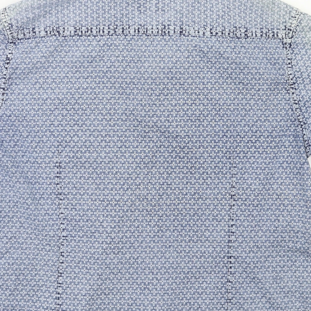 Burton Mens Blue Geometric   Button-Up Size XL