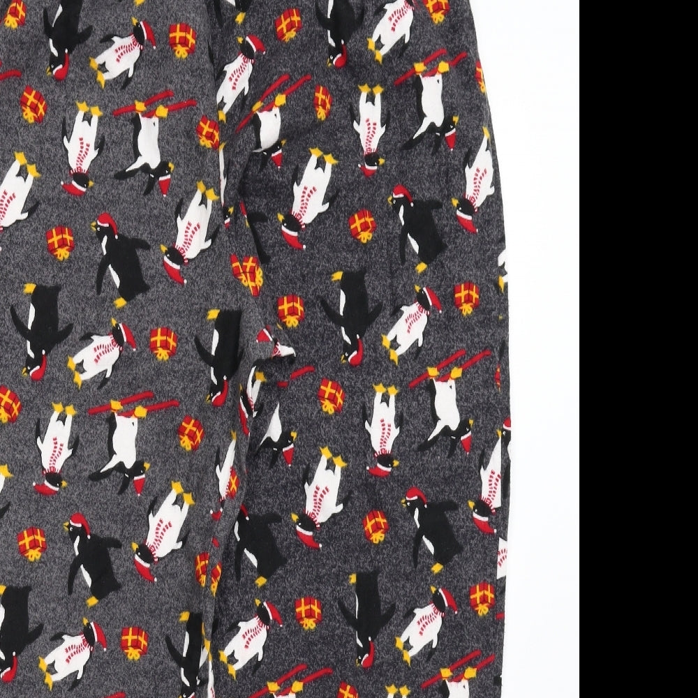 TU Mens Grey Animal Print Flannel  Pyjama Pants Size L