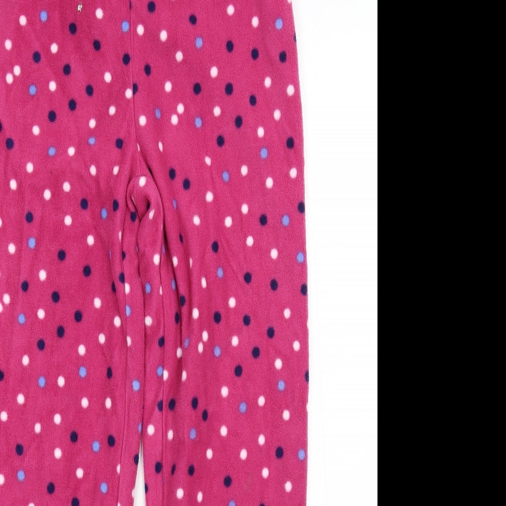 M&Co Womens Pink Polka Dot Fleece  Pyjama Pants Size 8