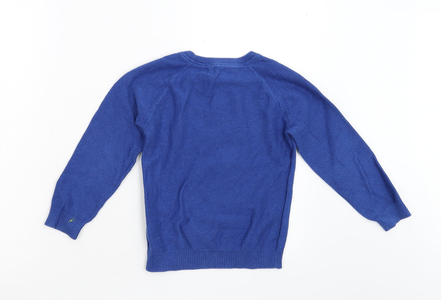 M&S Boys Blue  Knit Pullover Jumper Size 6-7 Years  - Rocket