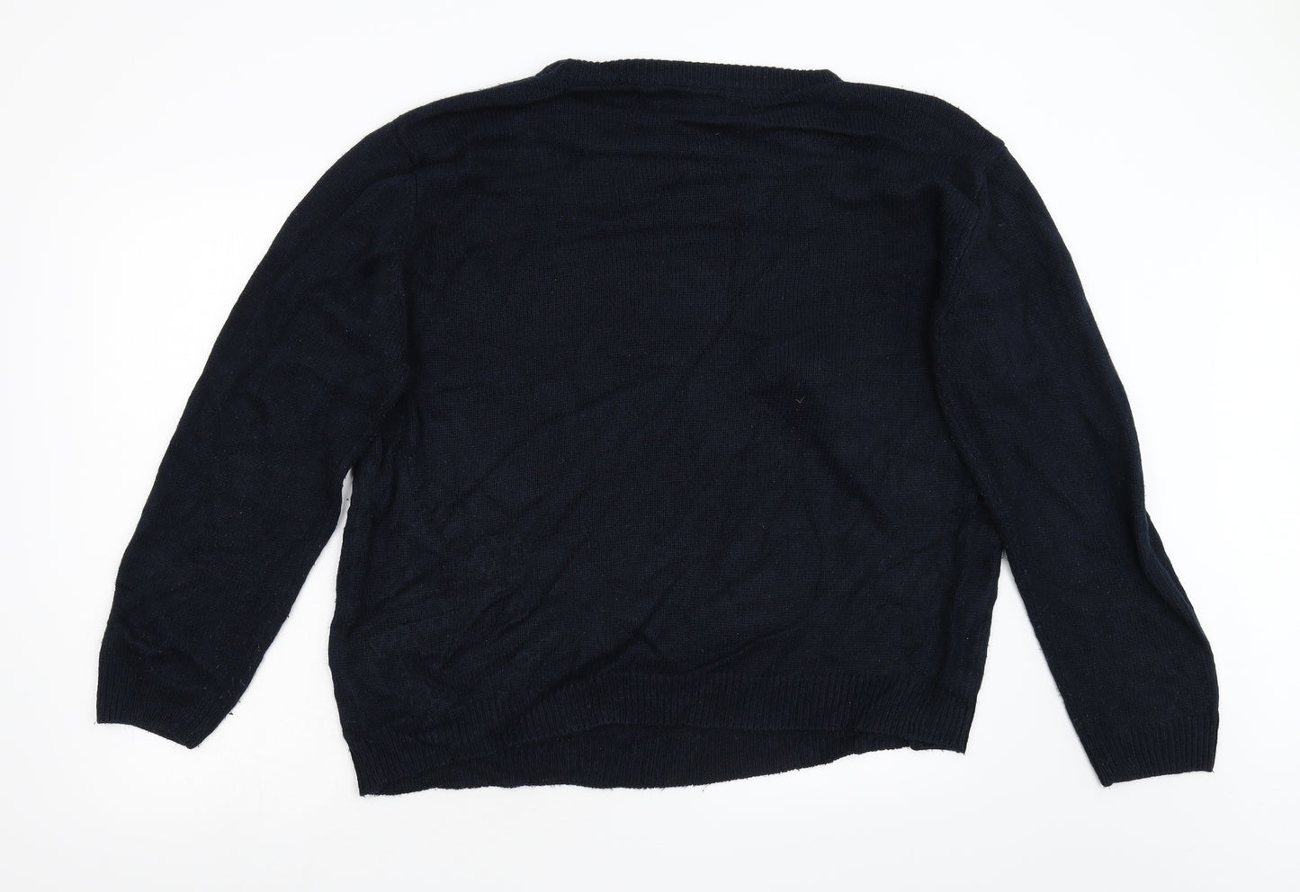 Primark Mens Blue  Knit Pullover Jumper Size L  - Christmas