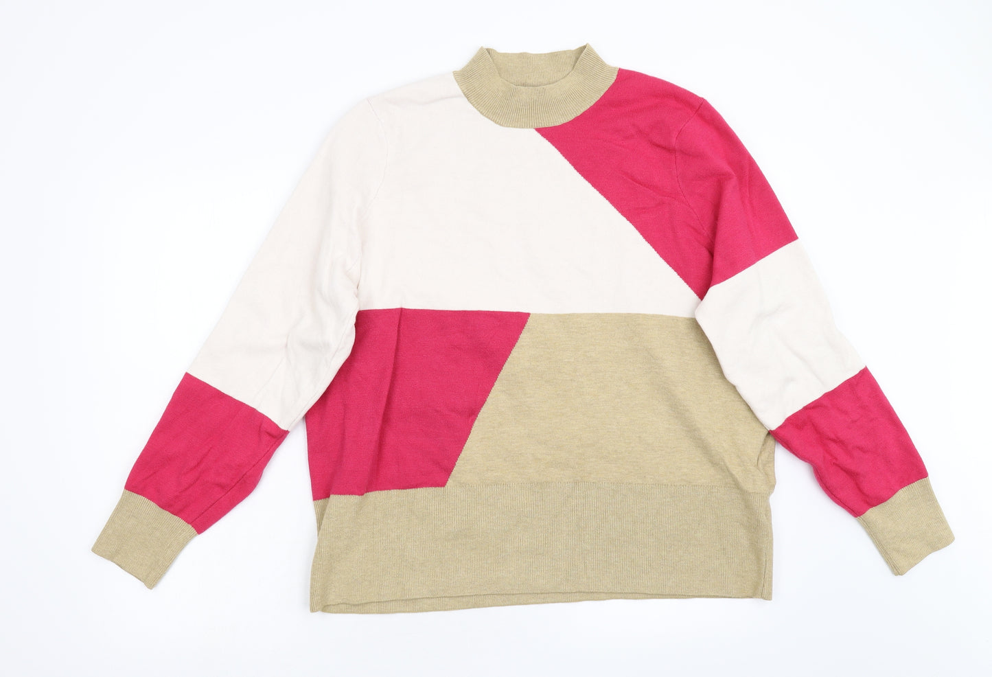 M&S Womens Multicoloured  Knit Pullover Jumper Size 24