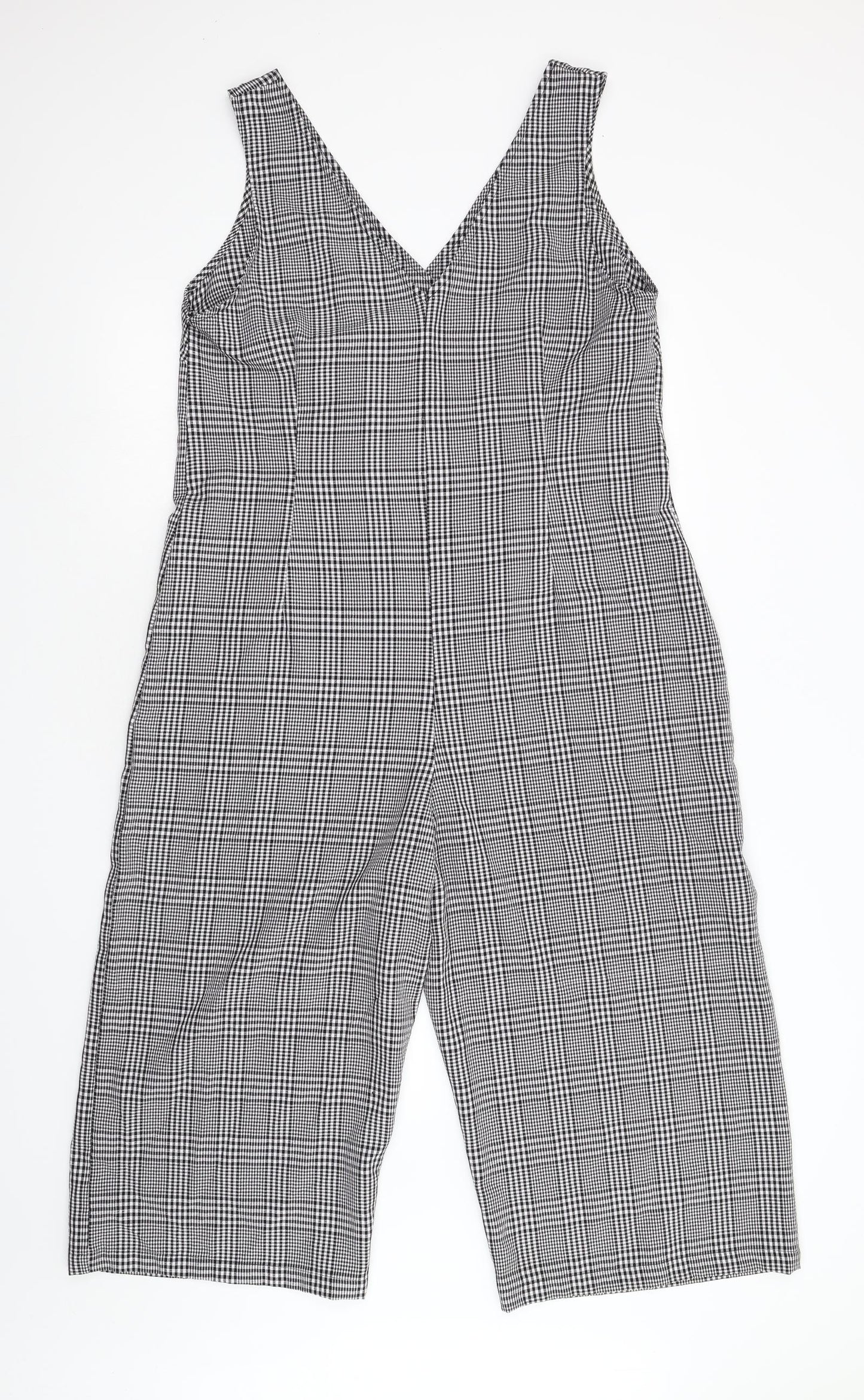 New Look Womens Black Check  Jumpsuit One-Piece Size 16