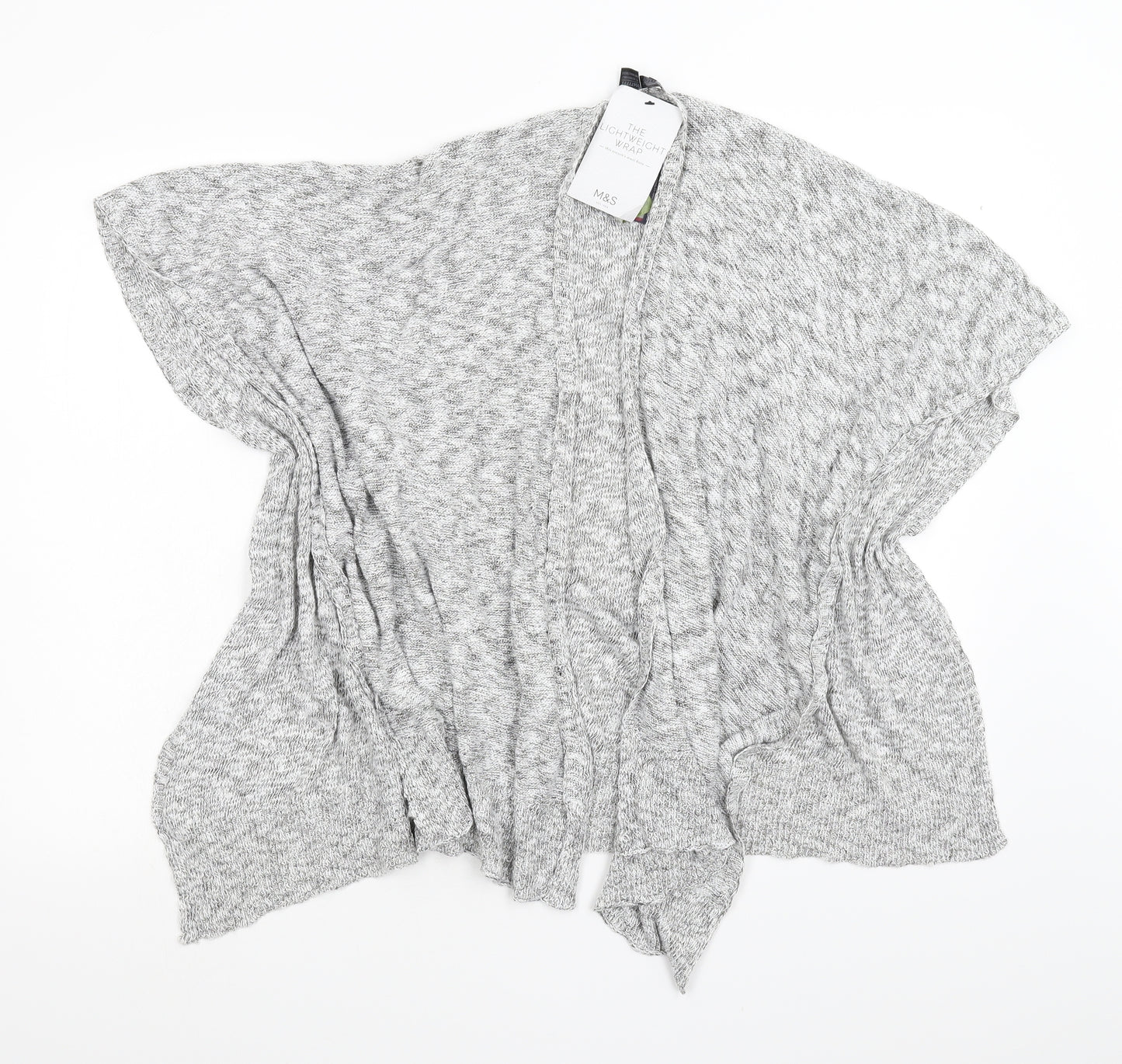 M&S Womens Grey  Knit Wrap Jumper One Size
