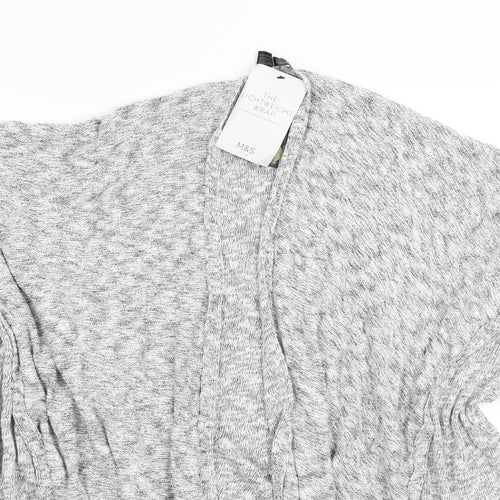 M&S Womens Grey  Knit Wrap Jumper One Size