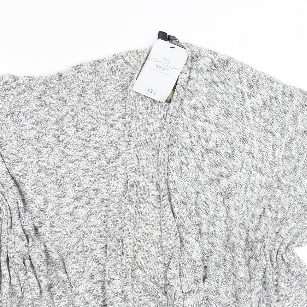 M&S Womens Grey  Knit Wrap Jumper One Size
