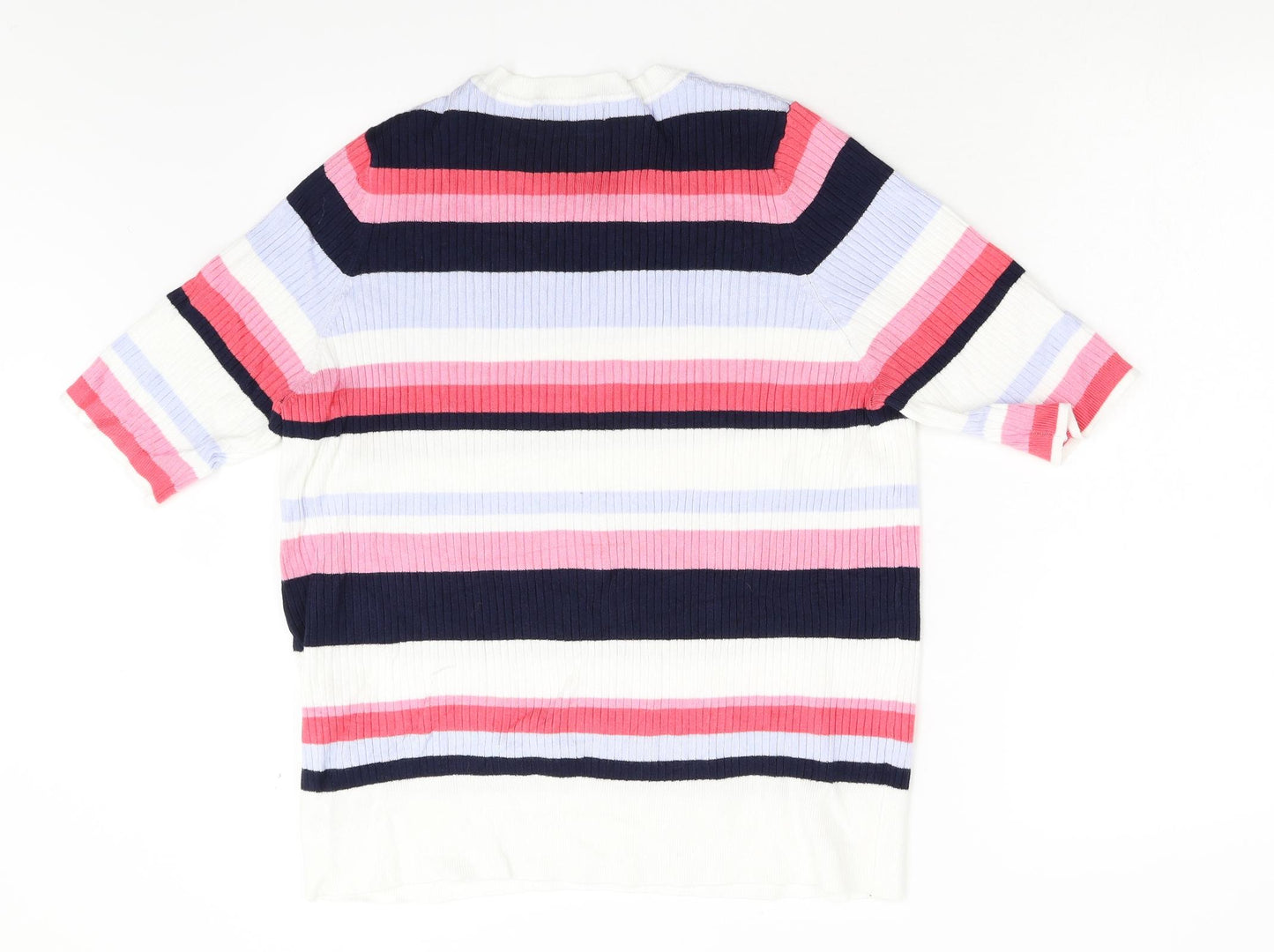 M&S Womens Multicoloured Striped Knit Pullover Jumper Size 22