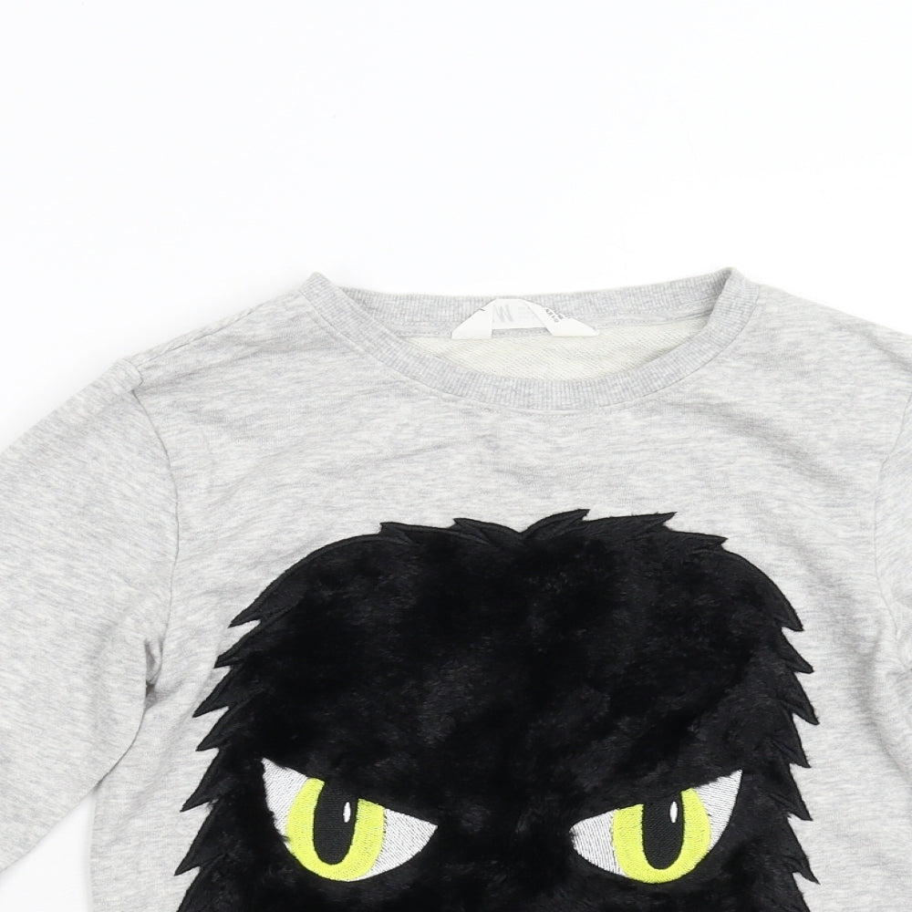 H&M Boys Grey   Pullover Sweatshirt Size 9-10 Years  - Monster