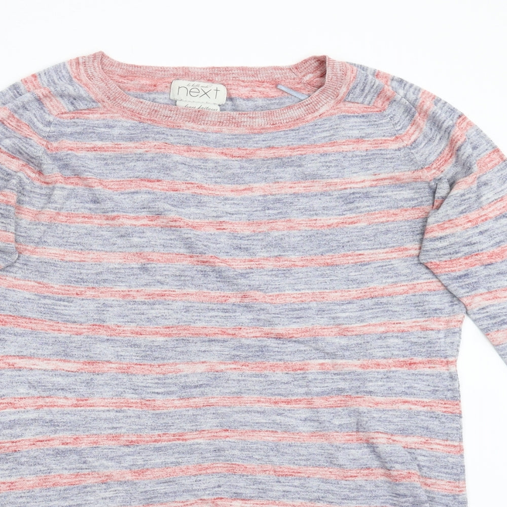 NEXT Womens Multicoloured Striped Knit Pullover Jumper Size 10
