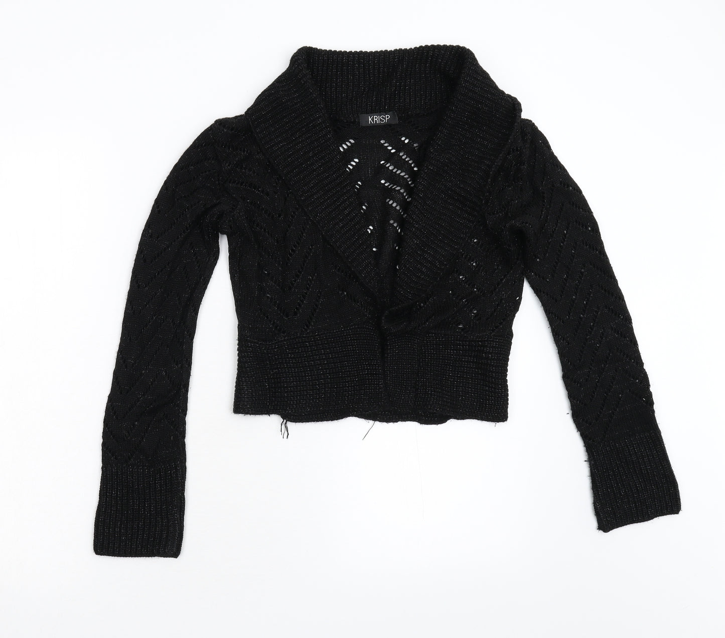 Krisp Womens Black  Knit Cardigan Jumper Size 10