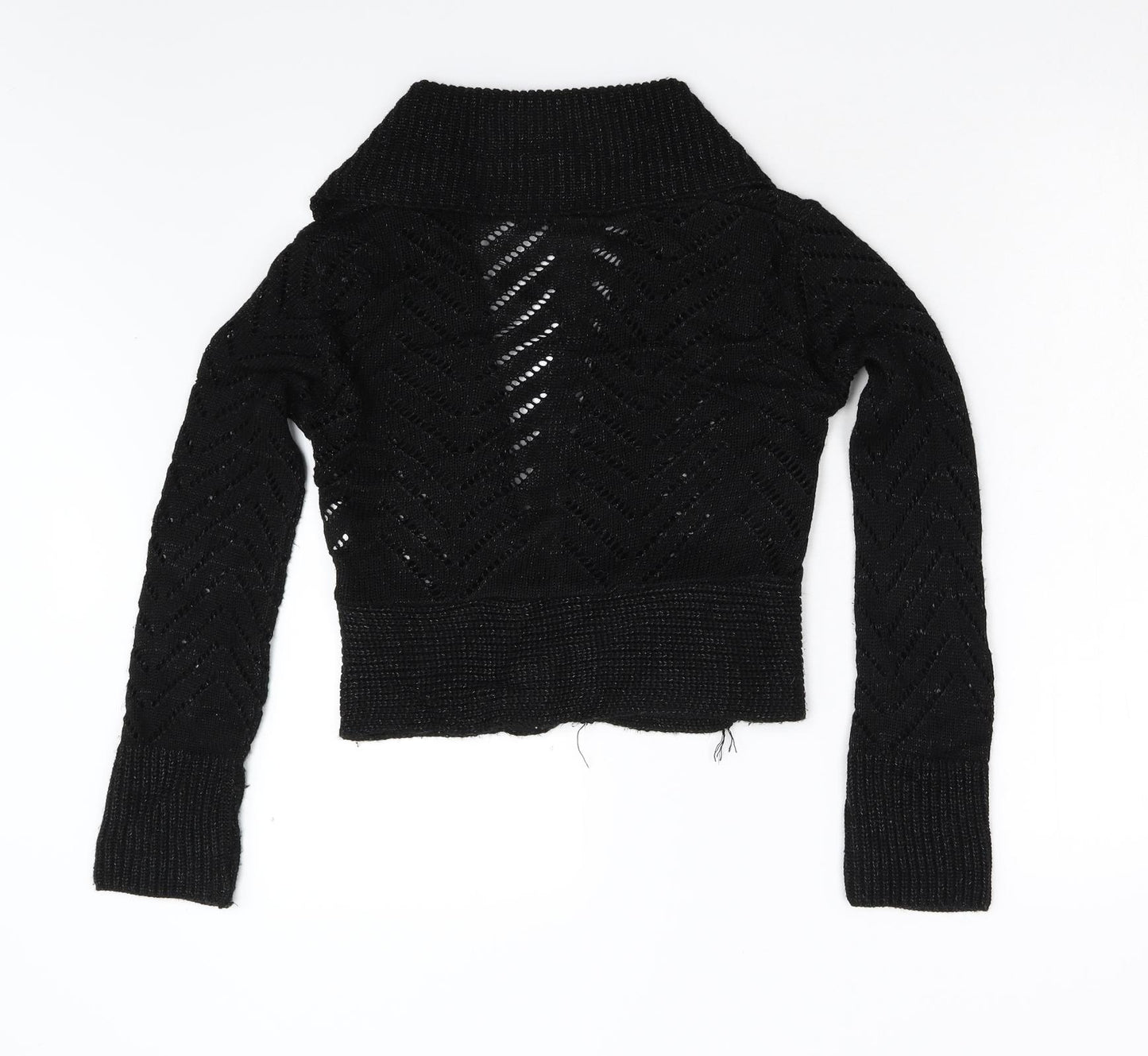 Krisp Womens Black  Knit Cardigan Jumper Size 10
