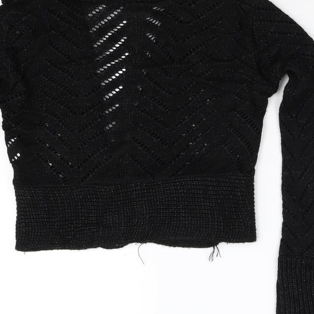 Krisp Womens Black  Knit Cardigan Jumper Size 10