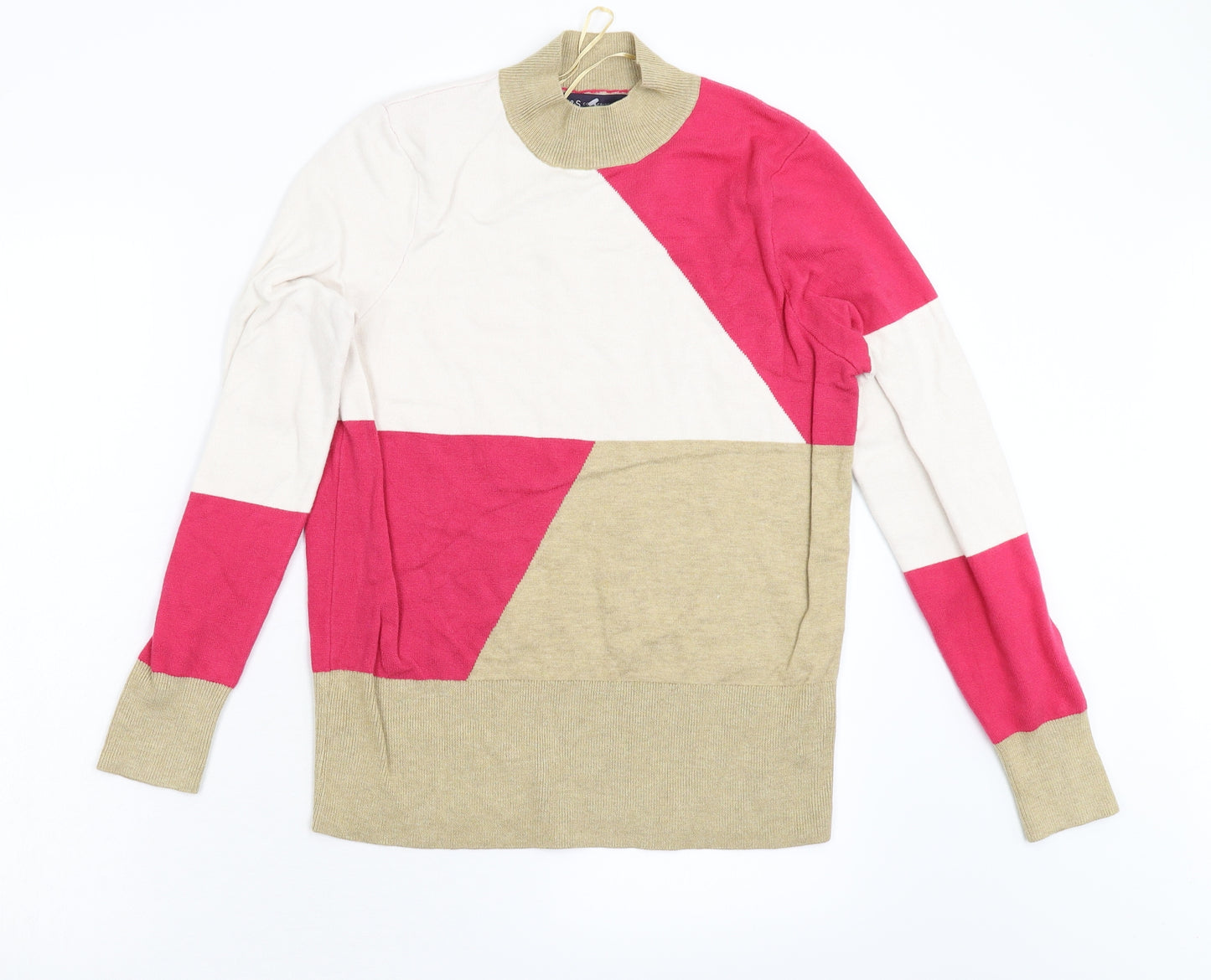 M&S Womens Multicoloured  Knit Pullover Jumper Size 14