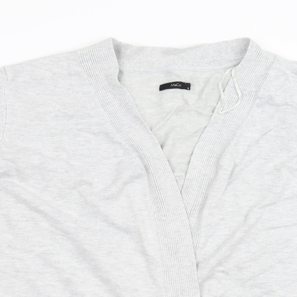 M&Co Womens Grey  Knit Cardigan Jumper Size 16